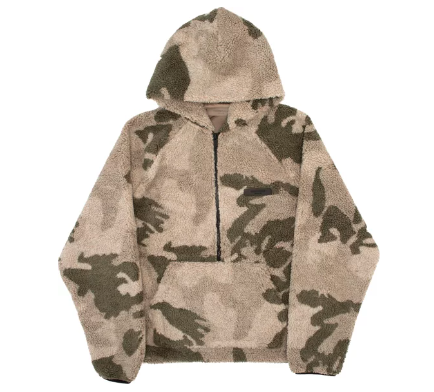 Fear of God Essentials Polar Fleece Half Zip Hoodie ‘Camo’