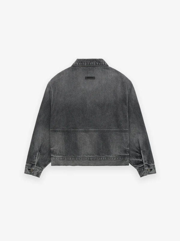 Kid's Denim Trucker Jacket [Vintage Black] - Image 2