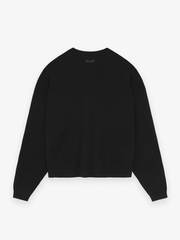 Waffle Crewneck Sweater [Black] - Image 2
