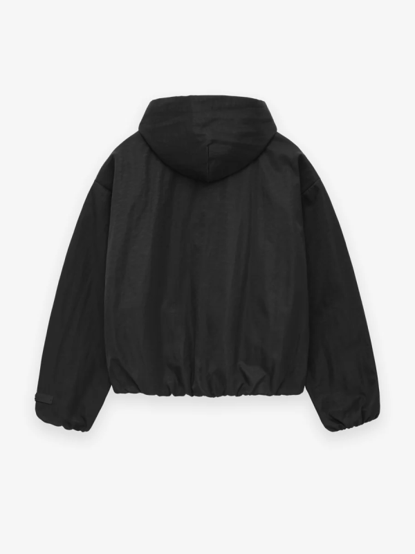 Womens Textured Nylon Hooded Bomber - Image 2