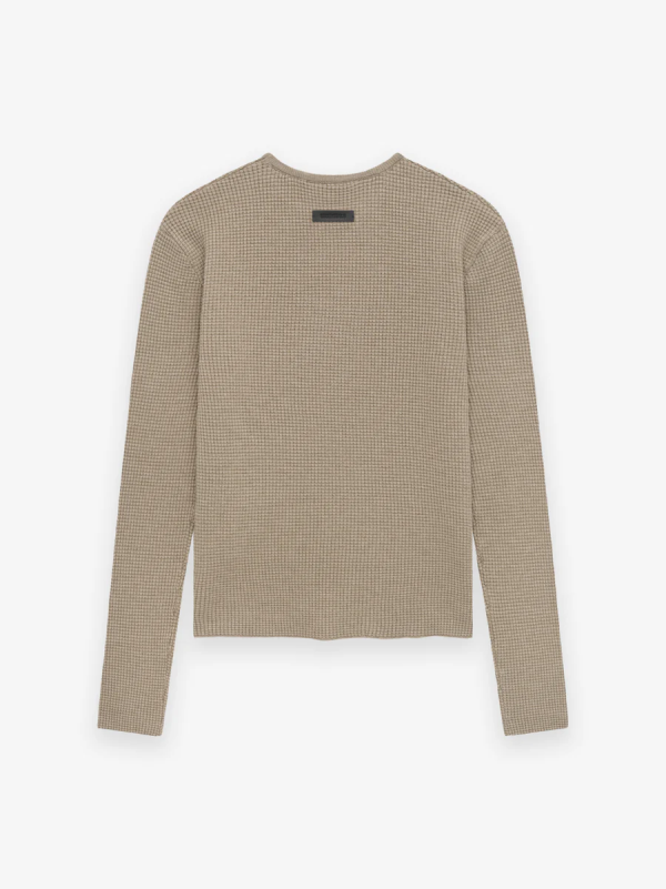 Women's Waffle Fitted Long Sleeve Sweater - Image 2