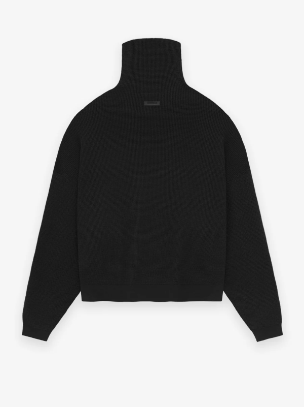Womens Waffle Turtleneck [Black] - Image 2