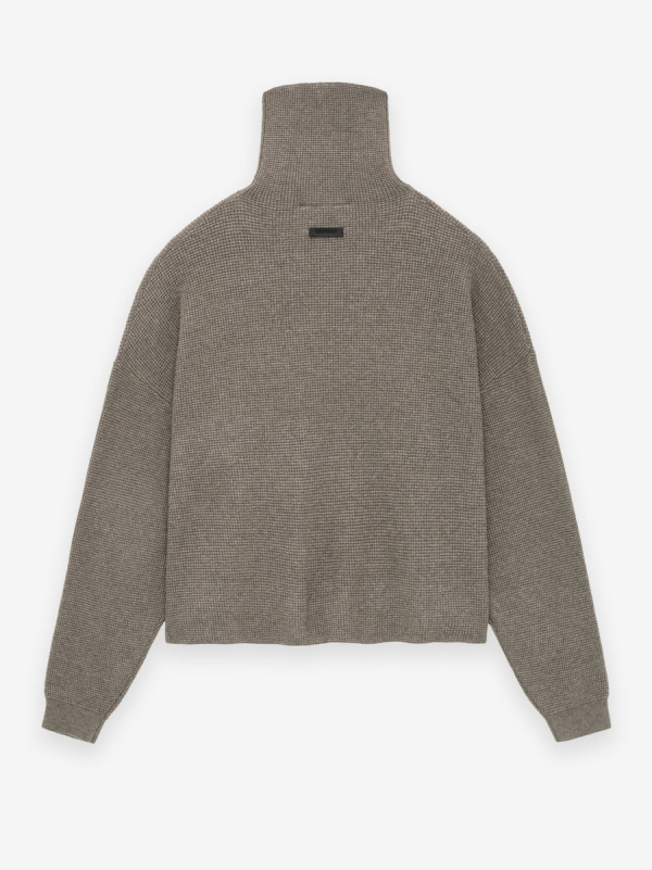 Womens Waffle Turtleneck [Heather Gray] - Image 2
