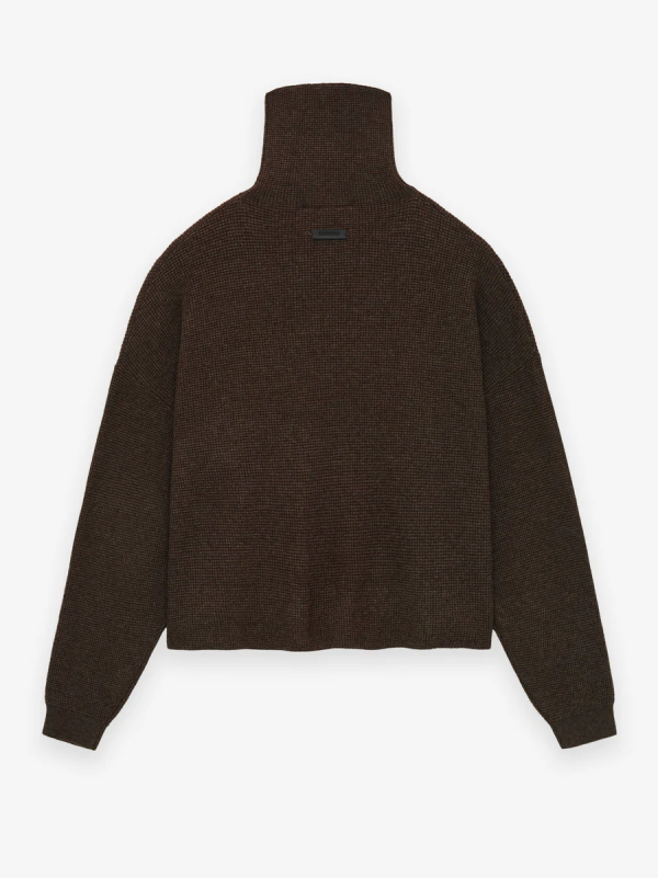 Womens Waffle Turtleneck [Brown] - Image 2