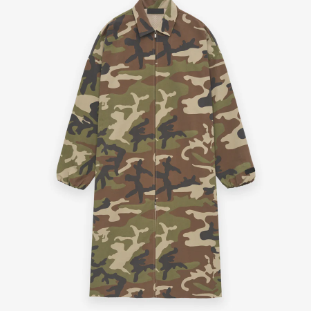 Military Nylon Trench Jacket [Woodland Camo]