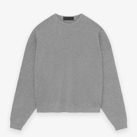Waffle Crewneck Sweater [Dark Heather]