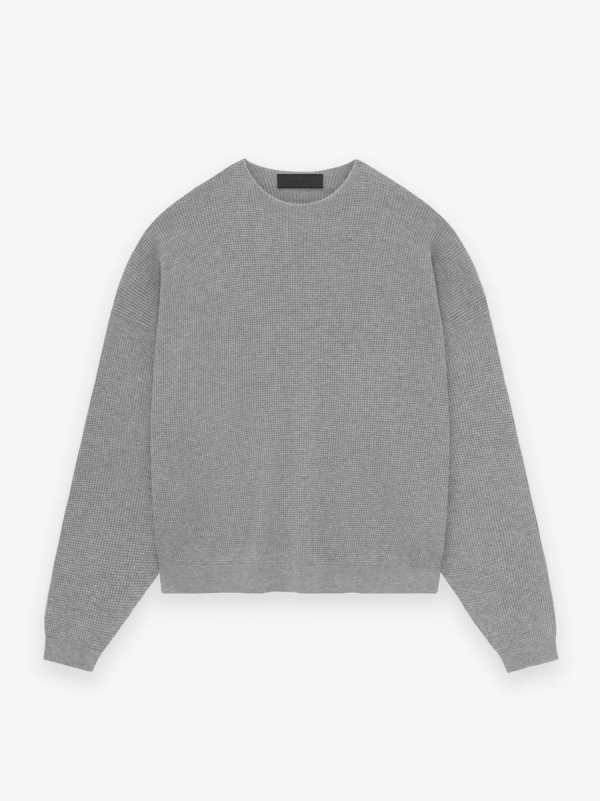 Waffle Crewneck Sweater [Dark Heather]