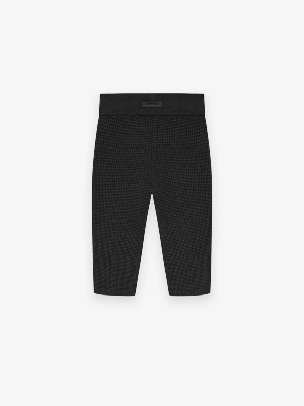 Womens Waffle Biker Shorts [Black] - Image 2