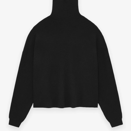 Womens Waffle Turtleneck [Black]
