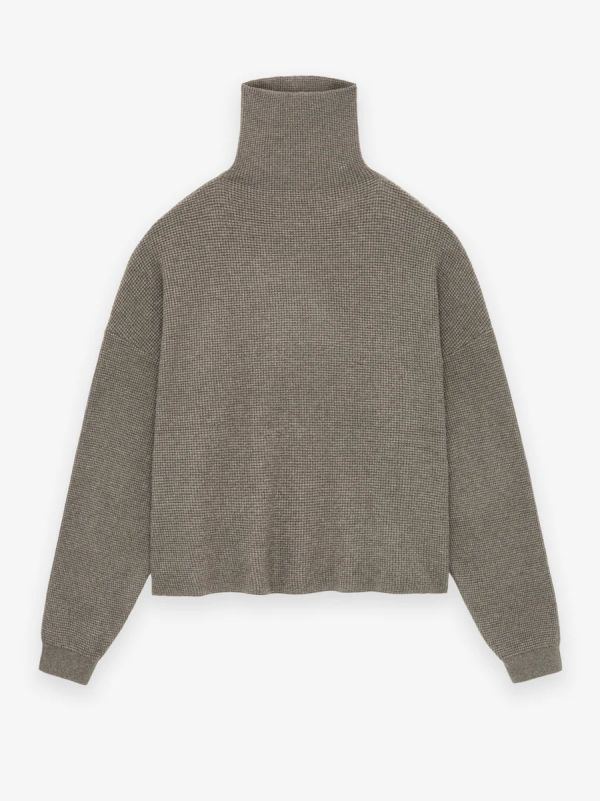 Womens Waffle Turtleneck [Heather Gray]