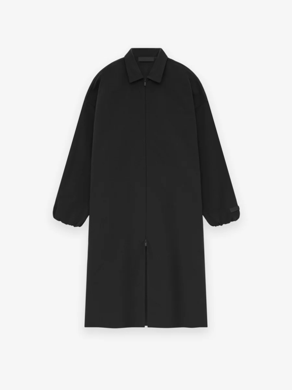 Military Nylon Trench Jacket [Black]