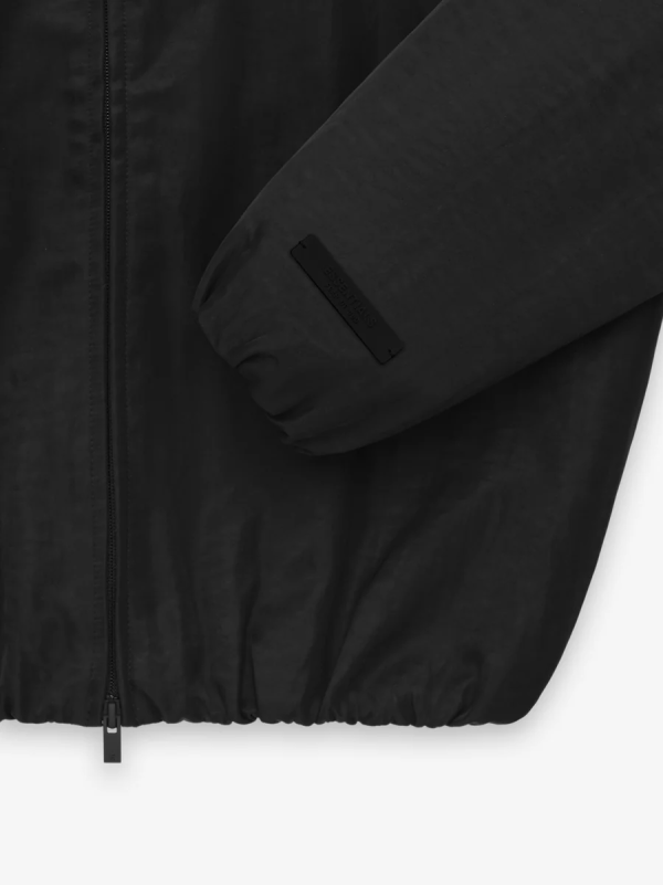 Womens Textured Nylon Hooded Bomber - Image 3