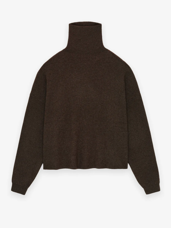 Womens Waffle Turtleneck [Brown]