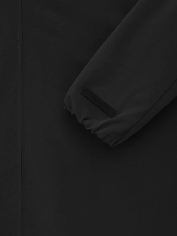 Military Nylon Trench Jacket [Black] - Image 3